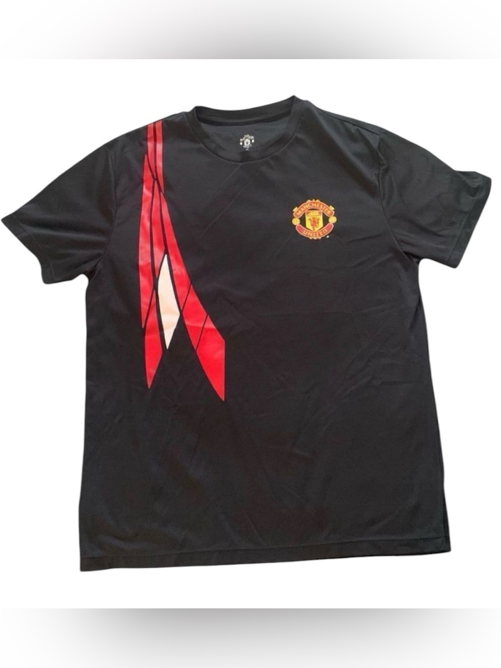 Mens Manchester United Black Short Sleeve Athletic T Shirt Soccer